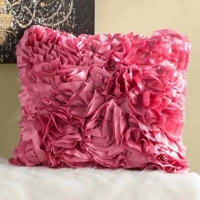 Zetilla Throw Pillow House of Hampton Color: Bright Pink, Size: 22x22 H x 22x22 W x 4x22 D
