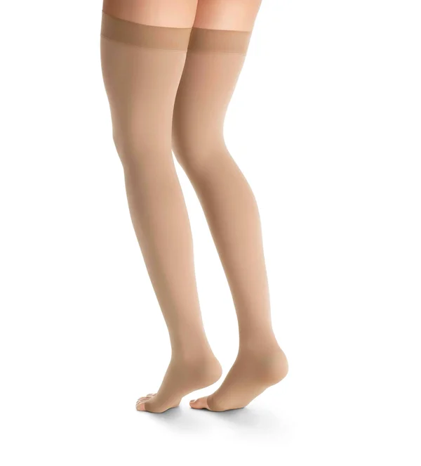 Jobst Maternity Opaque Thigh High Compression Stockings, 20-30 mmHg, Open Toe X-Large, Caramel