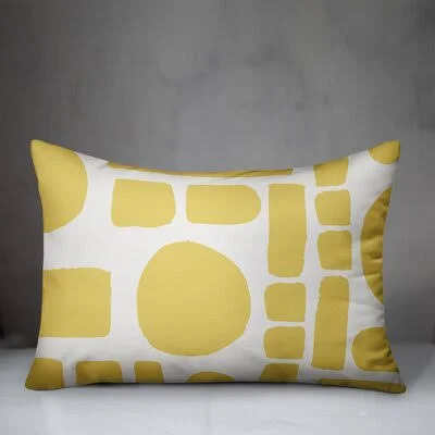 Alechia Indoor, Outdoor Geometric Lumbar Pillow Latitude Run Color: Yellow