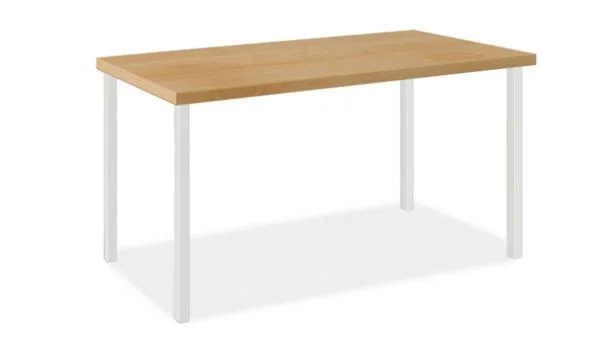 Room & Board - Modern Parsons Leg 60W 24d Table w/ 1.5x22 Leg, Maple Top w/ White Base
