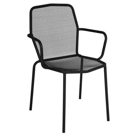 BFM Seating Avalon Galvanized Steel Stackable Patio Dining Chair