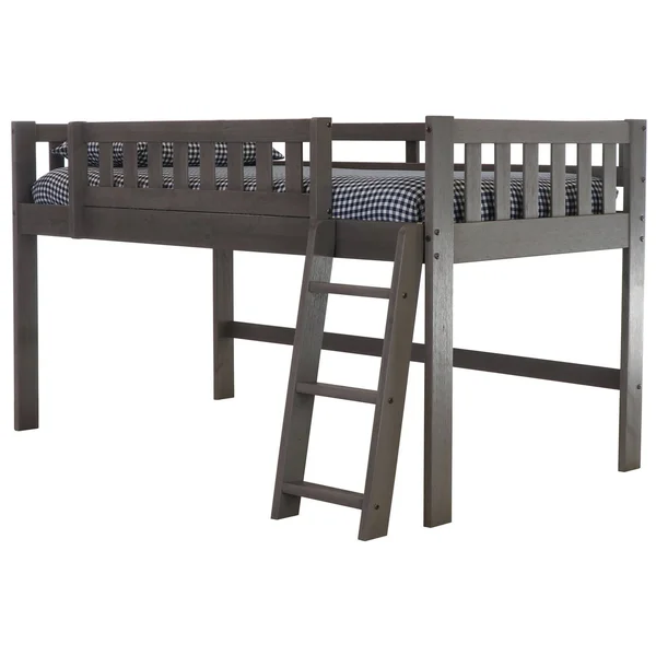 Os Home and Office Model 83204-1 Charcoal Gray Twin Low Loft Bed