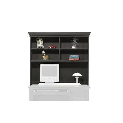 Lon Desk with Hutch Three Posts Color: Ebony