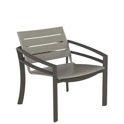 Kor Aluminum Slat Patio Chair Tropitone Frame Color: Parchment, Seat Finish: Shell