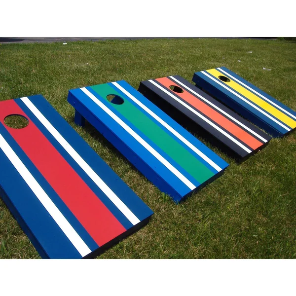 Striped Tournament Cornhole Set, Blue