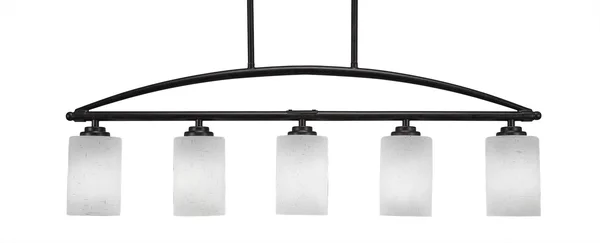 Toltec Lighting-2435-DG-310-Marquise - Five Light Billiard/Island Dark Granite Finish with White Muslin Glass