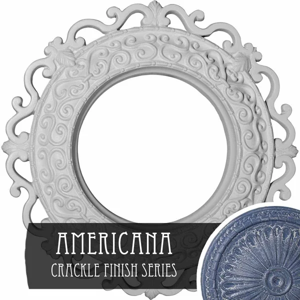 13 1/4x22OD x 6 5/8x22ID x 1 1/8x22P Orrington Ceiling Medallion (Fits Canopies Up to 6 5/8x22) - Hand-Painted Americana Crackle