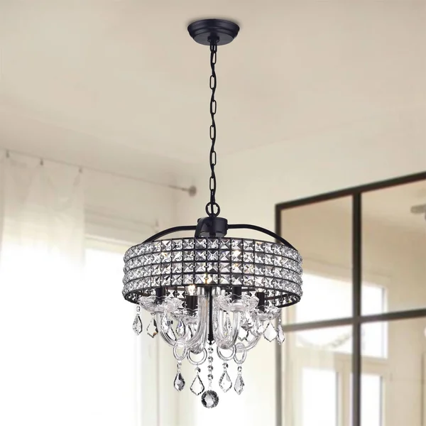 Kong Anteron 4-Light Black Semi-Flush Mount