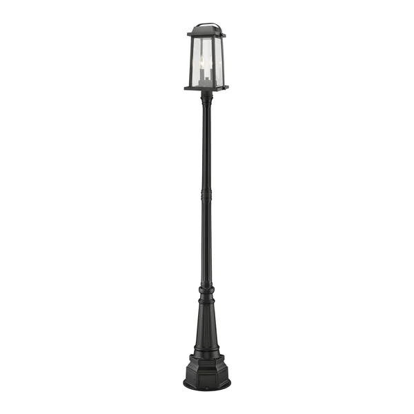 Z-Lite 574PHMR-564P-BK Millworks 2 Light Outdoor Post Mounted Fixture in Black