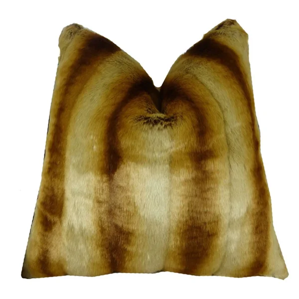 Plutus Sheared Chinchilla Handmade Throw Pillow Double Sided 20x22 x 20x22