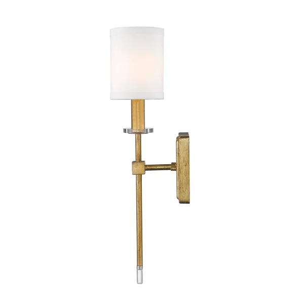Dressy Glam 1-Light Wall Sconce with Modern Shade in Antique Gold