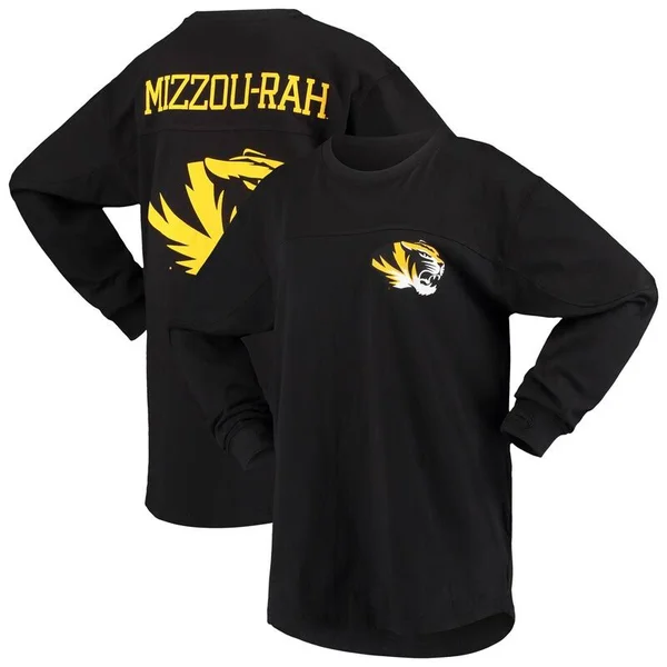 Missouri Tigers Pressbox Women's The Big Shirt Oversized Long Sleeve T-Shirt - Black - Size: Large