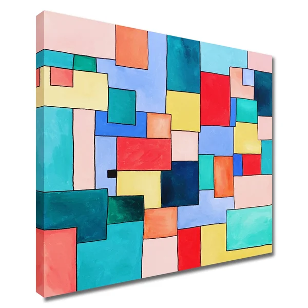 Tangletown Fine Art 24x22x24x22 Curacao by Evan Stuart Marshall Wall Art Print on Canvas Multi Blue