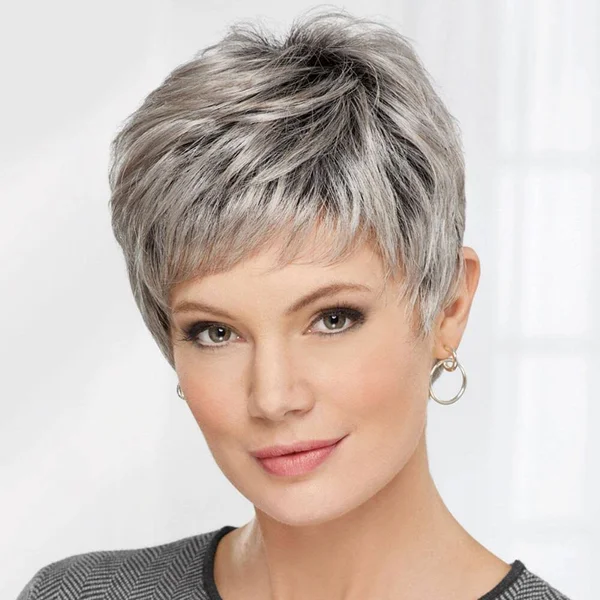Gray Short Straight Wig by Paula Young Casey WhisperLite Wig