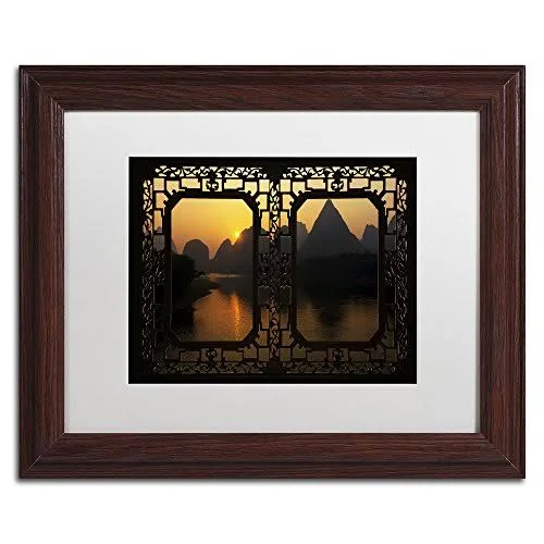 Trademark Fine Art Sunrise View by Philippe Hugonnard Framed Photographic Print - Size: 11x22 H x 14x22 W x 0.5x22 D - Matte Colo