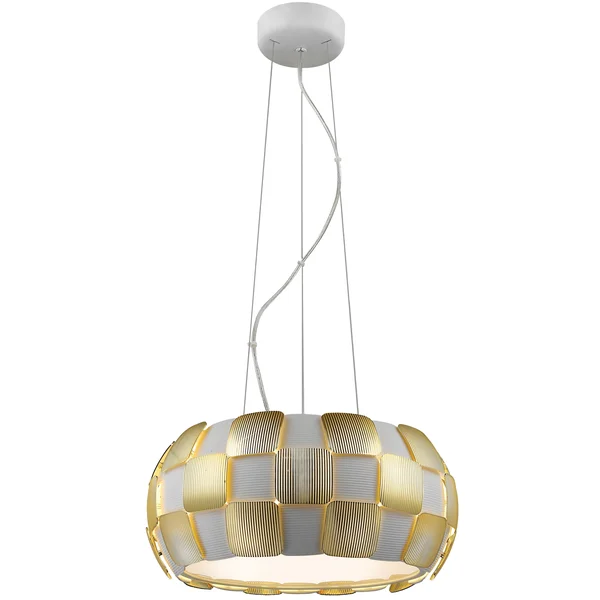Access Lighting 50906-wh-gld Layers Five Light Pendant - White Shade Gold