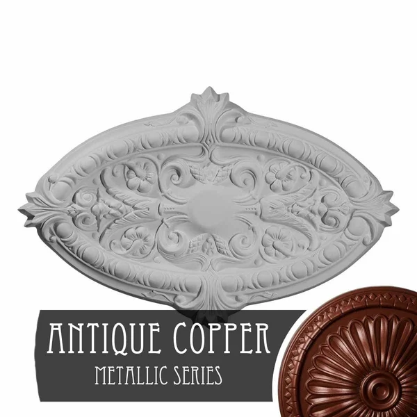 26 3/8x22W x 17 1/4x22H x 1 3/4x22P Marcella Ceiling Medallion (Fits Canopies Up to 3x22), Hand-Painted Antique Copper