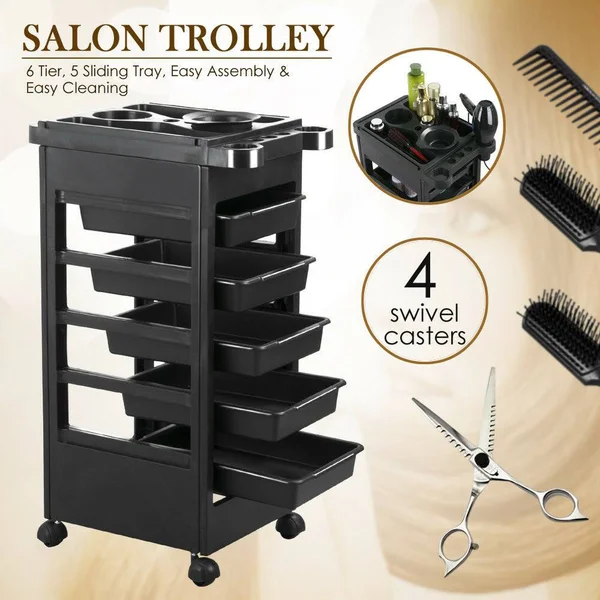 32x22 Beauty Salon Spa Styling Station Trolley Equipment Rolling Storage Tray Cart