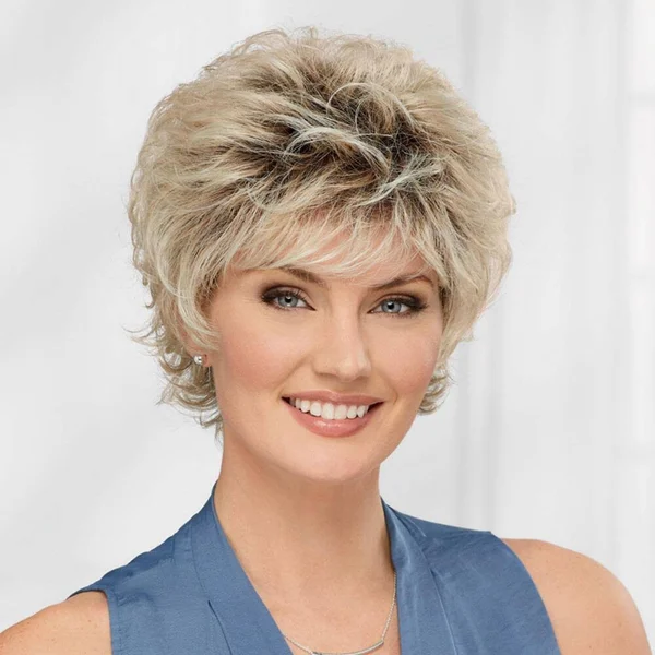 Marty WhisperLite Wig by Paula Young in Gray - Short Wavy Wig