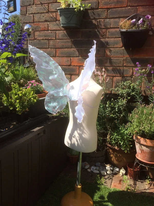 Fairy Wings, Tinkerbell Style, White, Iridescent, Small, Children Size