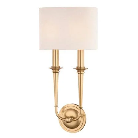 Mercer41 Watton 2-Light Wall Sconce Finish: Aged Brass
