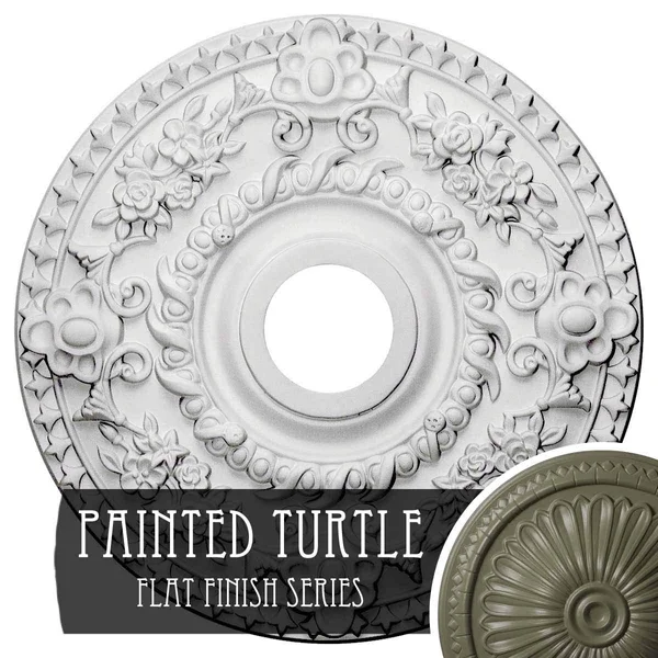 Ekena Millwork CM18ROPTF 18x22OD x 3 1/2x22ID x 1 1/2x22P Rose Ceiling Medallion (Fits Canopies Up to 7 1/4x22), Hand-Painted Pa