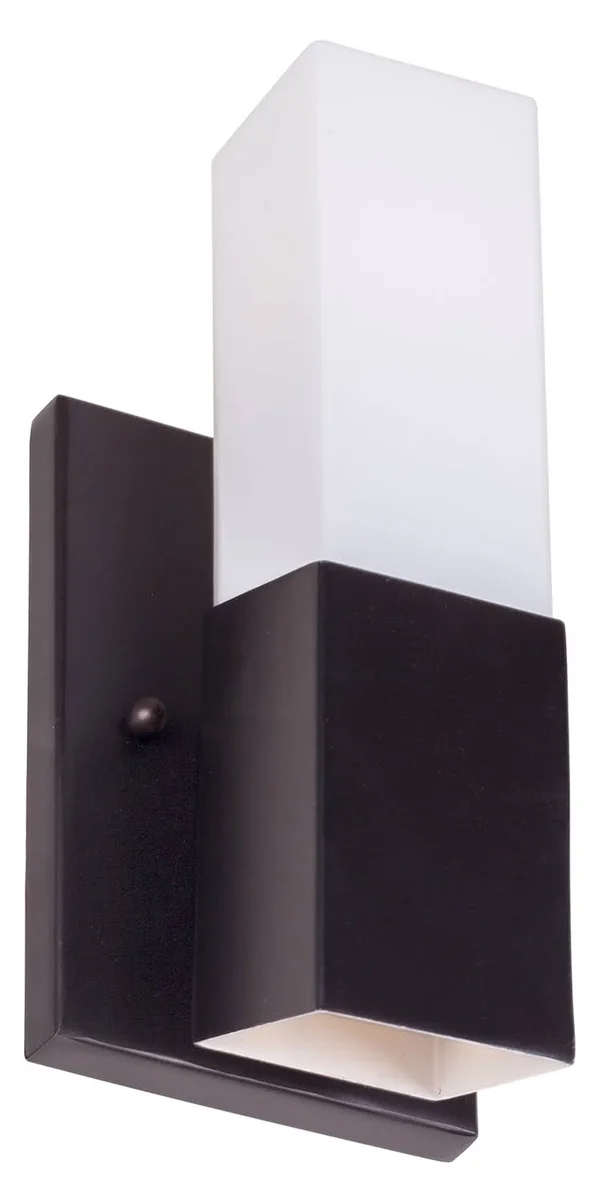 Forte Lighting 2597-02-32 2 Light Wall Bracket in Antique Bronze with Square Satin Opal Glass