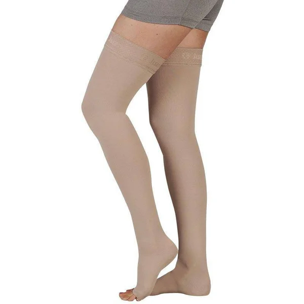 Juzo Soft 15-20 mmHg Open Toe Thigh High w/ Silicone Top Band