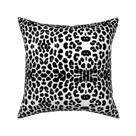 Bu0026W Black and White Black White Throw Pillow Cover W Optional Insert by Roostery - Size: 18 x 18 Cu003EOnly