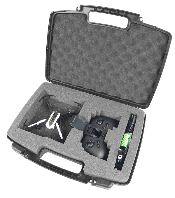 Casematix Mini Drone Hard Carry Case Fits Parrot Mambo Drone, Cannon, Grabber, Parrot Flypad MiniDrone Controller, Propeller