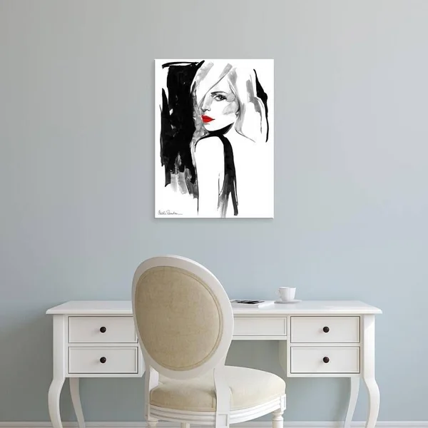 Easy Art Prints Aasha Ramdeen's 'Over The Shoulder' Premium Canvas Art - 24 x 18 - Classic Black Frame