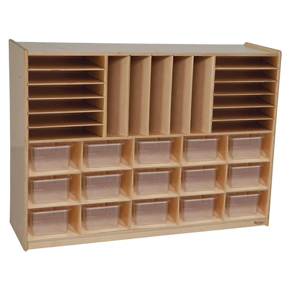 Contender Multi-Storage with (15) Translucent Trays - Assembled with Casters