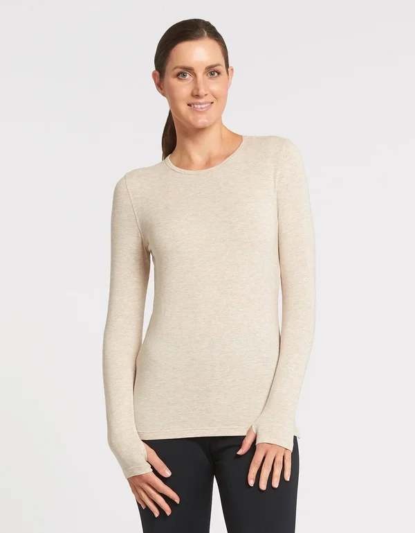 Long Sleeve T-Shirt UPF 50+ Sensitive Collection - Womens Sun Safe Top Oatmeal