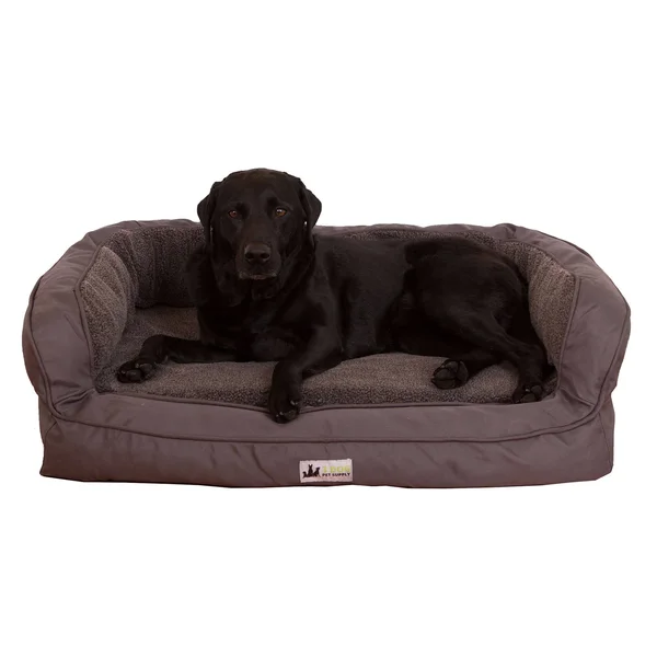 EZ Wash Fleece Headrest Memory Foam Dog Bed