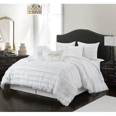 Obadiah Reversible Comforter Set Mistana Color: White - Size: Queen Comforter + 6 Additional Pieces