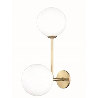 Jaron 2-Light Armed Sconce Finish: Aged Brass