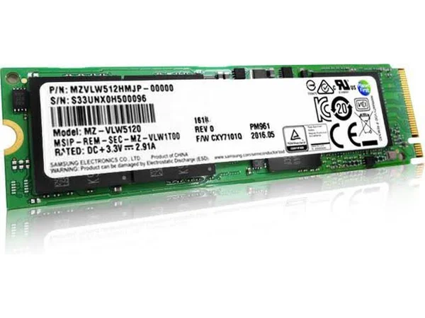 Samsung PM961 1 TB Internal SSD - M.2 2280 - MZVLW1T0HMLH - PCI Express 3.0 x4 (NVMe)