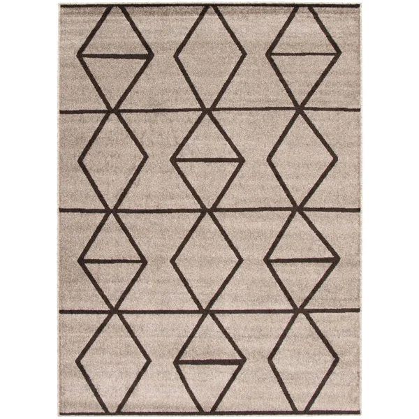 ECARPETGALLERY Modern Living Room Area Rug, 3&11 inch x 5&7 inch, Grey-Dark Brown, Ana, Size: 3&11 x 5&7