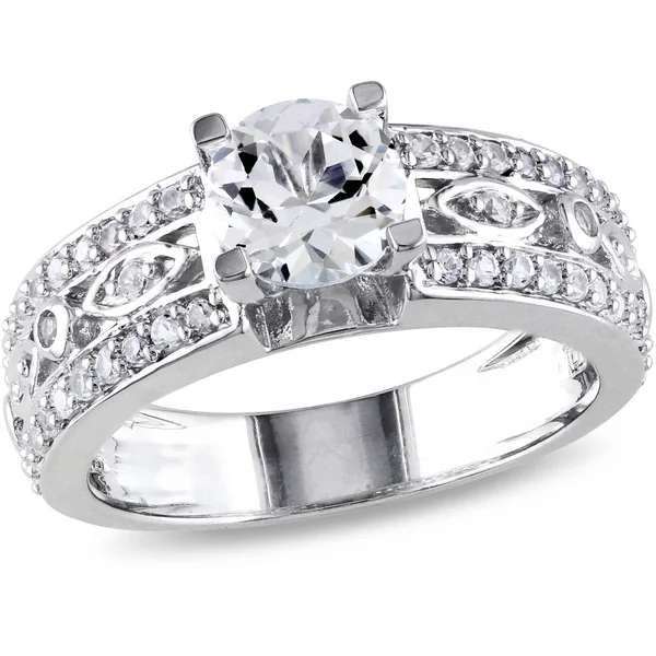 Miabella 1-7/8 Carat T.g.w. White Sapphire Sterling Silver Engagement Ring - Multi - 10