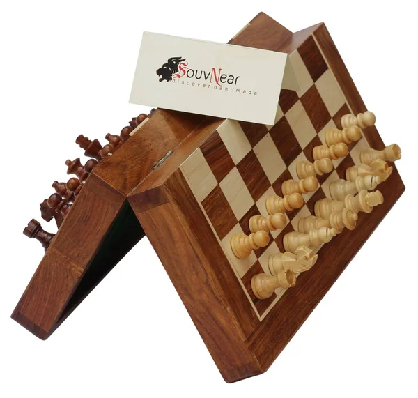 SouvNear 10.5x22 Wood Chess Set - Handmade Premium Magnetic Folding Chess