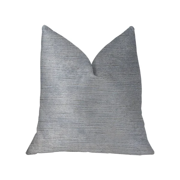 Plutus Icy Sky Blue and Silver Luxury Throw Pillow 26x22L x26x22W