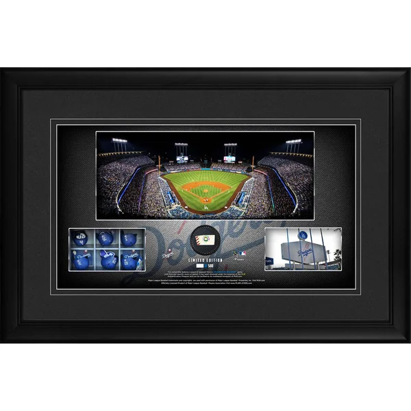 Fanatics Authentic Los Angeles Dodgers Framed 10x22 x 18x22 Stadium Panoramic Collage with A Piece of Game-Used Baseball - Limit