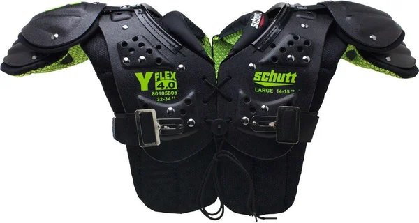 Schutt Y Flex 4.0 Youth Football Shoulder Pads Black/Green XXS