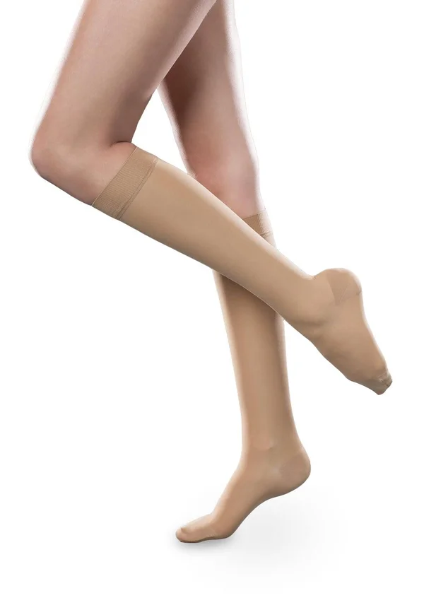 Therafirm Sheer Ease 30-40 mmHg Knee High Closed Toe Large Long Sand