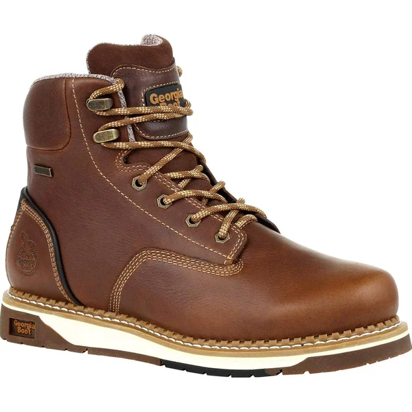 Men's Georgia Boot GB00351 Wedge Steel Toe Waterproof Work Boot, Size: 7, Brown