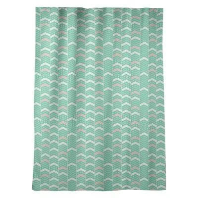 Stephenie Lined Chevron Room Darkening Thermal Rod Pocket Single Curtain Panel Brayden Studio Curtain Color: Green/Orange
