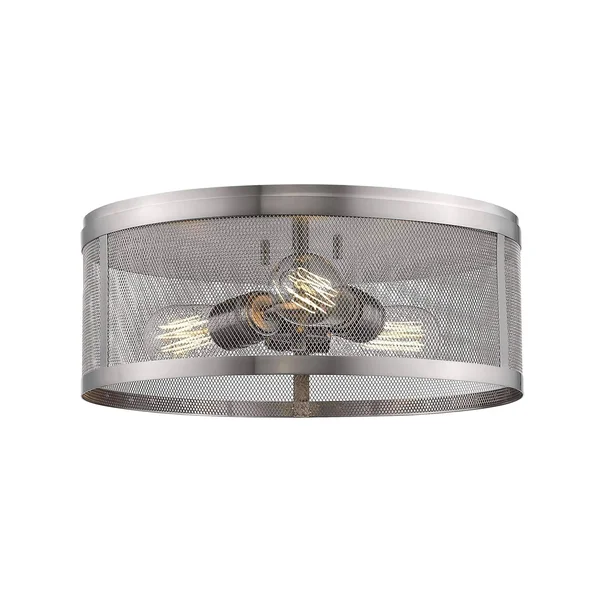 Z-Lite 331F14-BN Meshsmith 3-Light Flush Mount, Brushed Nickel
