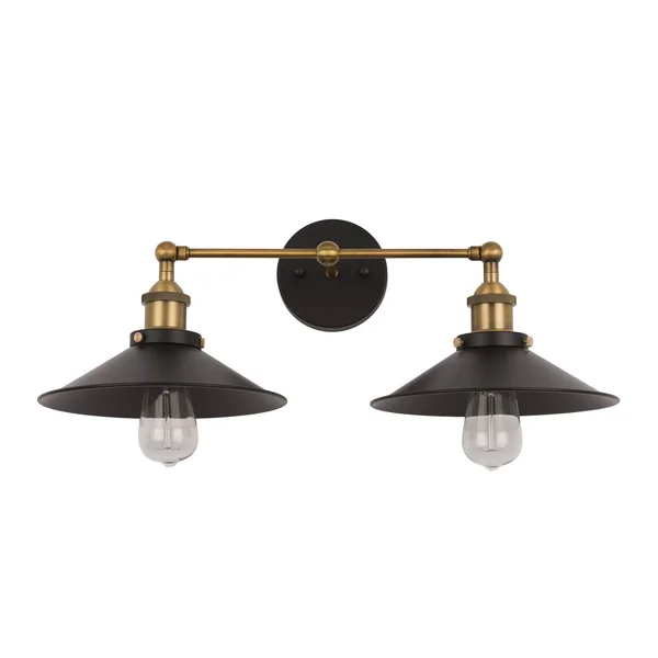 Yosemite Home Decor 2-Light Sconce in Dark Gray Finish, 9.5 x 22 x 8.25 "