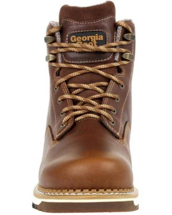 Men's Georgia Boot GB00351 Wedge Steel Toe Waterproof Work Boot, Size: 7, Brown