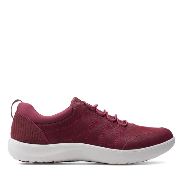 Clarks Adella Holly Women's Shoes Burgundy Textile : 7.5 B